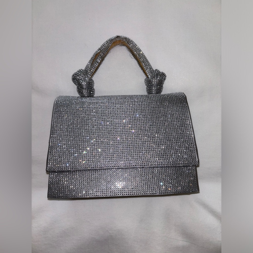 ✨Zara Limited Edition Shimmery Mini City Bag In Silver